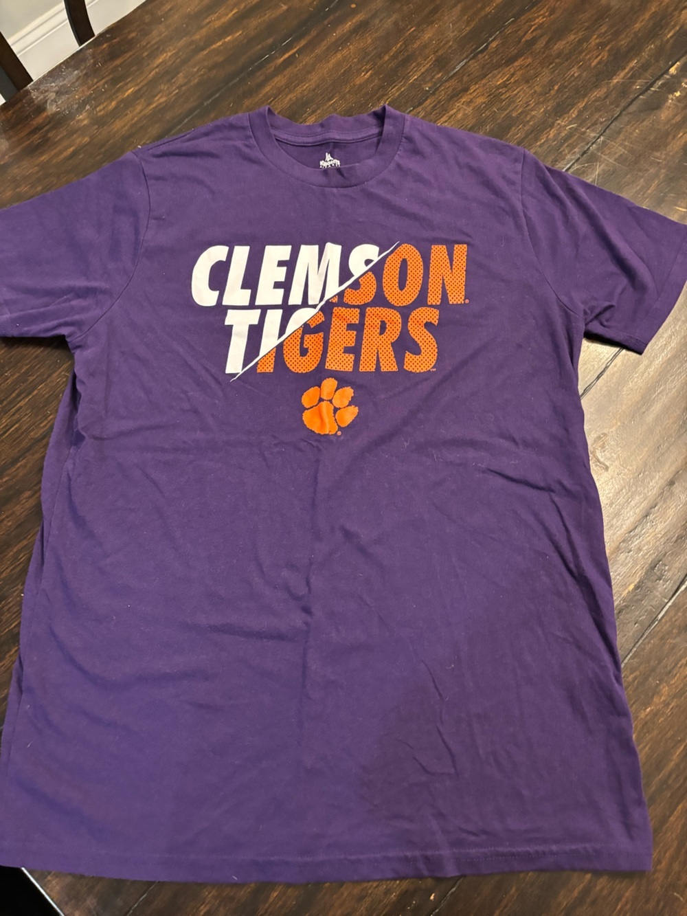 Clemson university purple short sleeve tee shirt size large 42/44